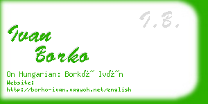 ivan borko business card